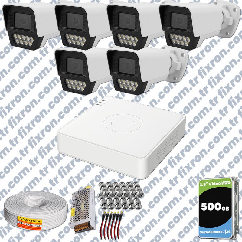 Phoenix Hikvision 6’li Full HD Güvenlik Kamerası Seti Renkli Gece Görüşlü, Olay Anında Bildirim