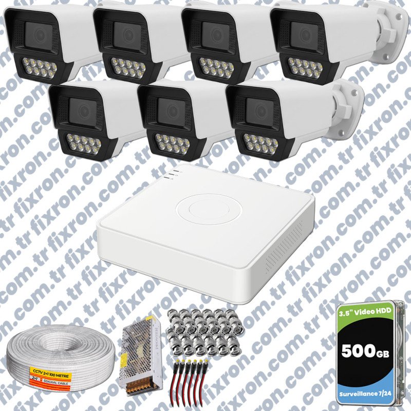 Phoenix Hikvision 7’li Full HD Güvenlik Kamerası Seti Renkli Gece Görüşlü, Olay Anında Bildirim