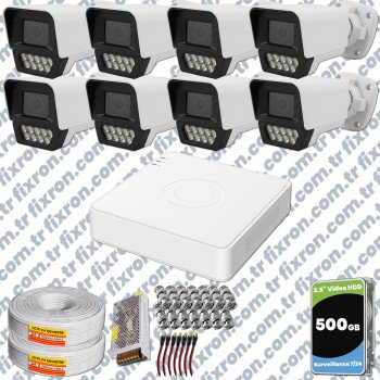 Phoenix Hikvision 8’li Full HD Güvenlik Kamerası Seti Renkli Gece Görüşlü, Olay Anında Bildirim