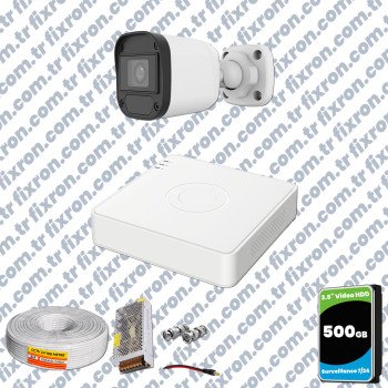 Hikvision Unv 1'li Full HD Güvenlik Kamerası Set Gece Görüş, Mikrofon, Olay Anında Bildirim