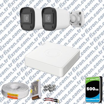 Hikvision Unv 2'li Full HD Güvenlik Kamerası Set Gece Görüş, Mikrofon, Olay Anında Bildirim