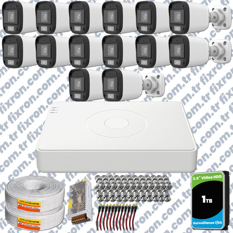 UNV Full HD 14 Kamera Renkli Gece Görüş Mikrofonlu Olay Anında bildirim