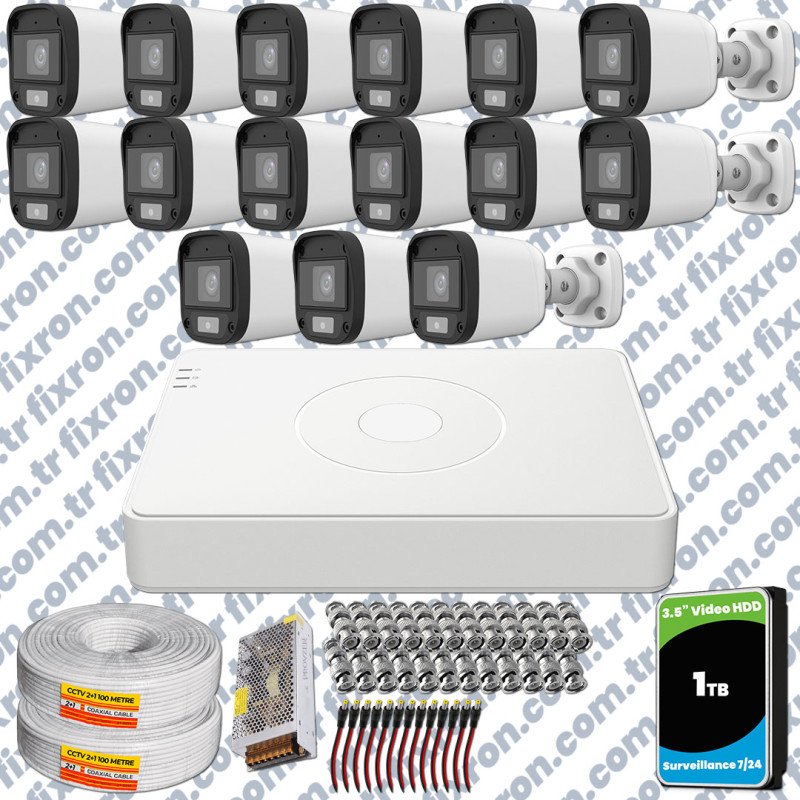 UNV Full HD 15 Kamera Renkli Gece Görüş Mikrofonlu Olay Anında bildirim