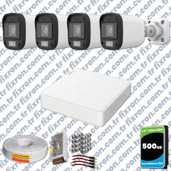 UNV Full HD 4 Kamera Renkli Gece Görüş Mikrofonlu Olay Anında bildirim