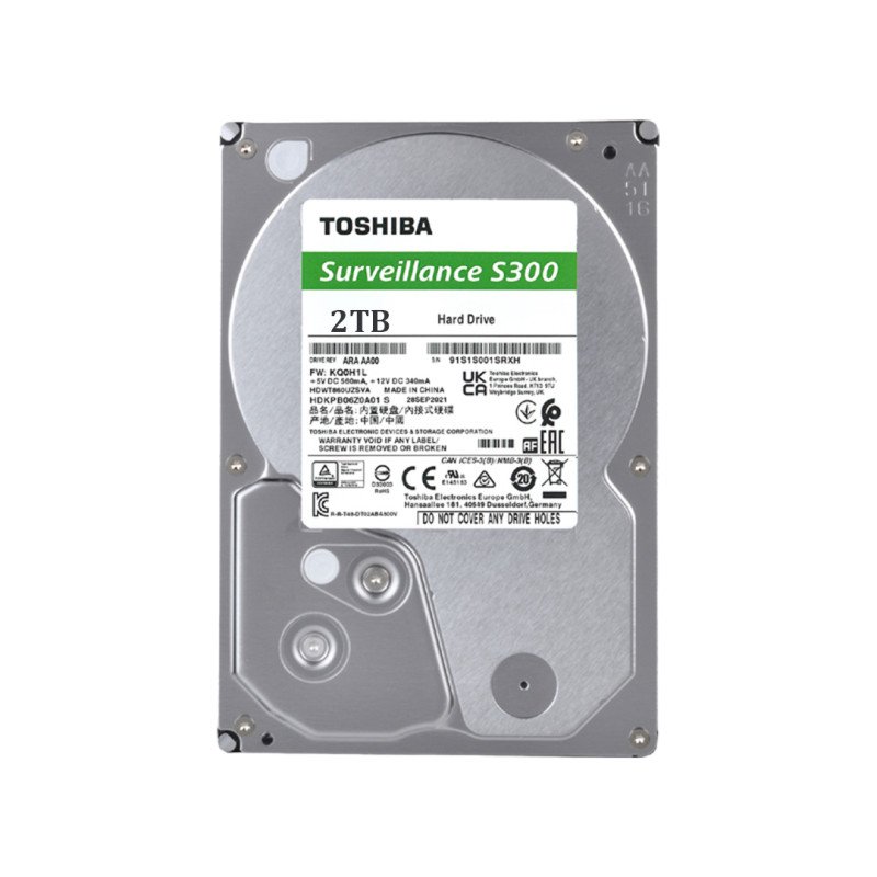 Toshiba S300 2TB 3.5" 5400RPM SATA3 128MB 7/24 Güvenlik Hard Disk