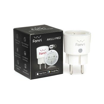 Fonri NAS-WR01W Akıllı Wi-Fi Priz | 16A Akıllı Priz | Enerji Takibi | Siri ve Google Asistan Uyumlu