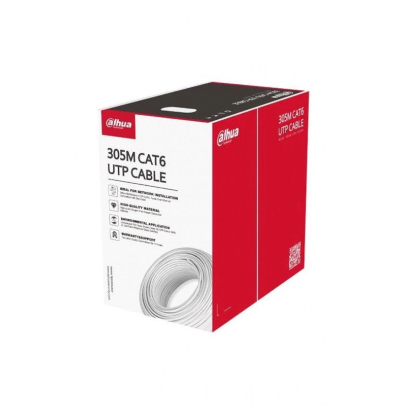 Dahua PFM920-6UN Cat6 Network Kablosu 305 Metre Siyah Dış Mekan Ethernet Kablosu