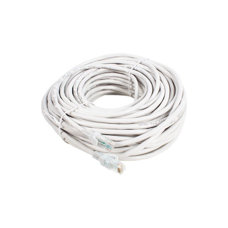 30 Metre Poşetli CAT6 RJ45 Patch Network Ethernet İnternet Kablosu Beyaz 1000Mbps