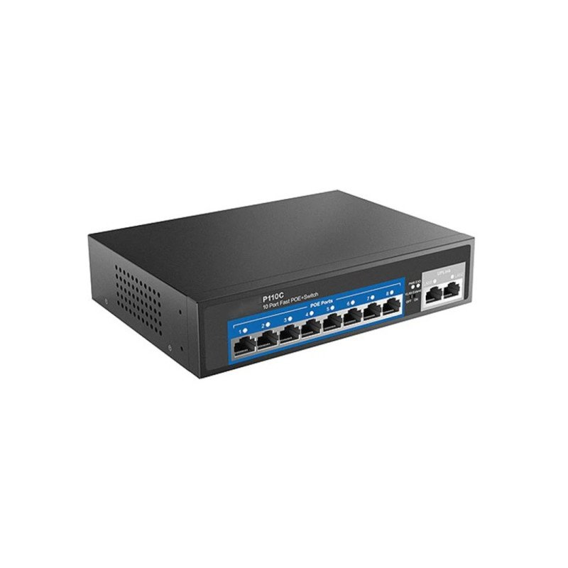 8 Port PoE Switch 10/100 Mbps + 2 Uplink 120W Unmanaged