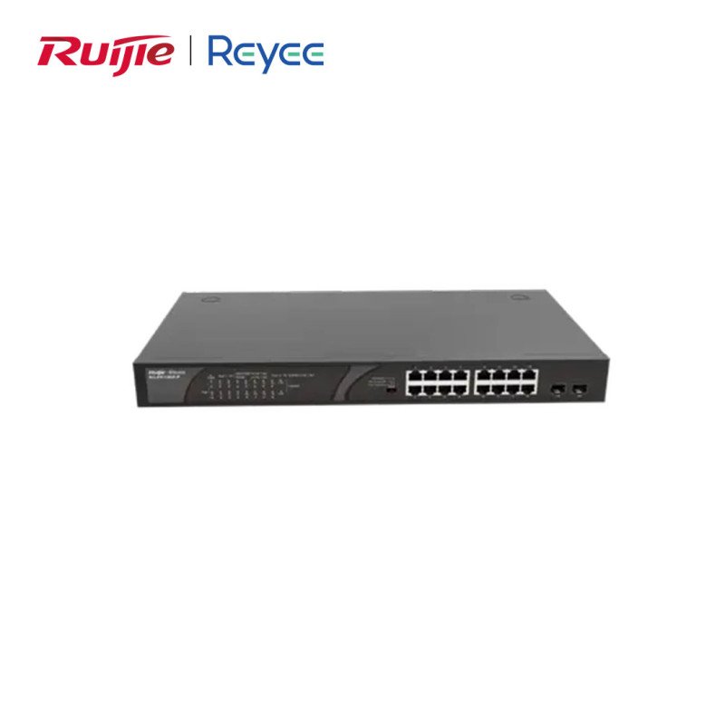Reyee RG-ES118GS-P 18 Port Gigabit PoE+ Switch | 16 PoE+ Port (247W) | 2 SFP Uplink | Tak Çalıştır Yönetilmeyen Anahtar