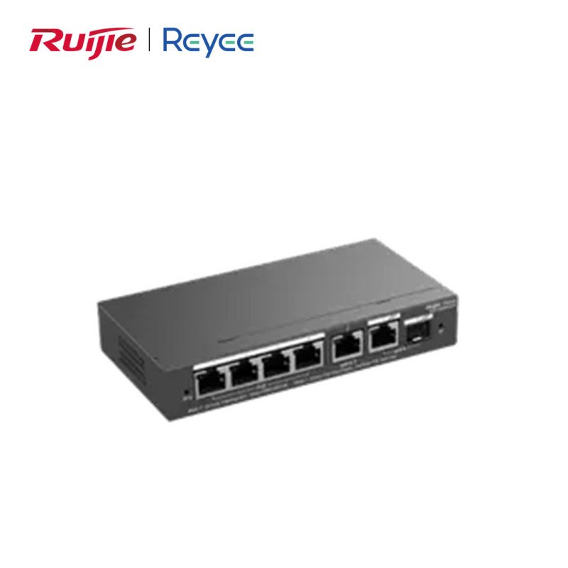Reyee RG-ES206GS-P 6 Port Gigabit Yönetilebilir PoE+ Switch | 4 PoE+ | Cloud Managed