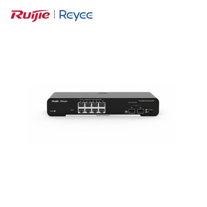 Reyee RG-NBS3100-8GT2SFP L2 Yönetilebilir Switch – 8 Gigabit Port, 2 SFP Uplink, Kurumsal Ağ Anahtarı
