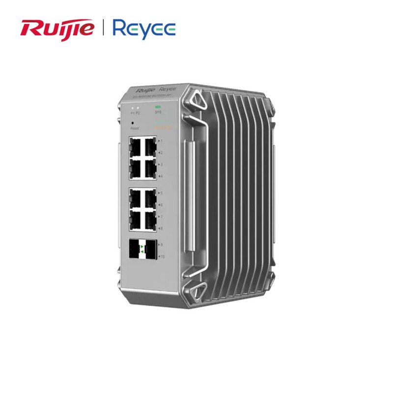 Reyee RG-NIS3100-8GT2SFP-HP Endüstriyel 8 Port PoE+ Switch, Gigabit, 2 SFP Uplink, -40°C~80°C Dayanıklı (240W)