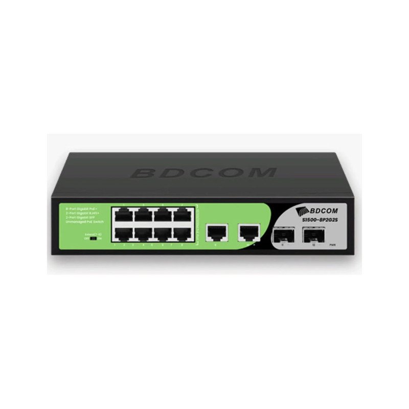 BDCOM S1500-8P2G2S 8 Port Gigabit PoE Switch 2 RJ45 ve 2 SFP Uplink