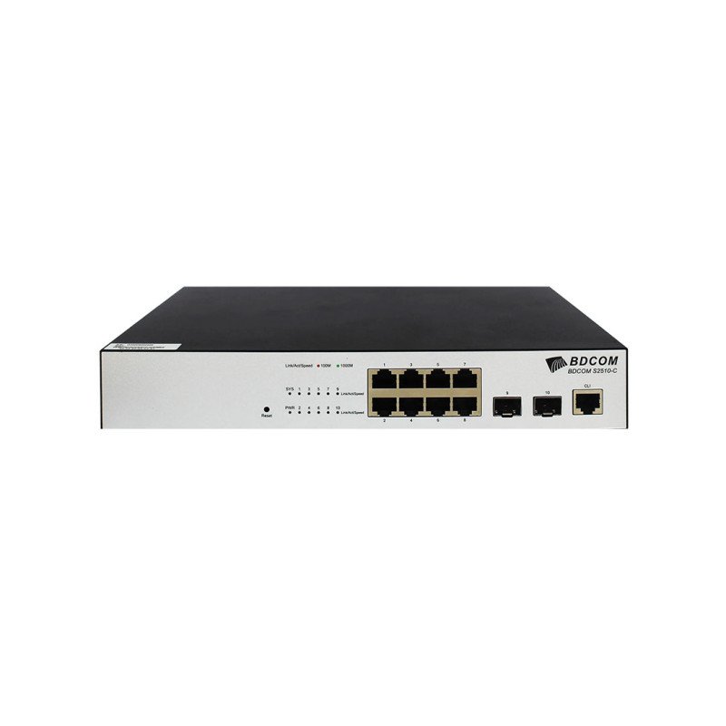 BDCOM S2510-C 8 Port Gigabit Yönetilebilir Network Switch 2 SFP Portlu
