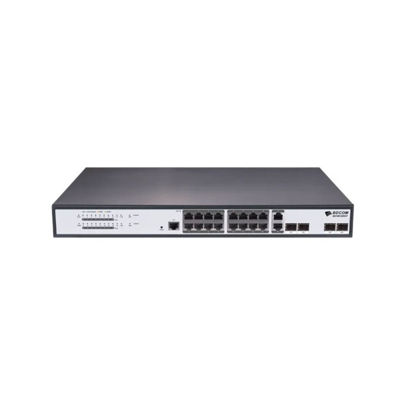 BDCOM S2520-P 16 Port Gigabit Yönetilebilir PoE Switch 250W 2 SFP ve Combo Port