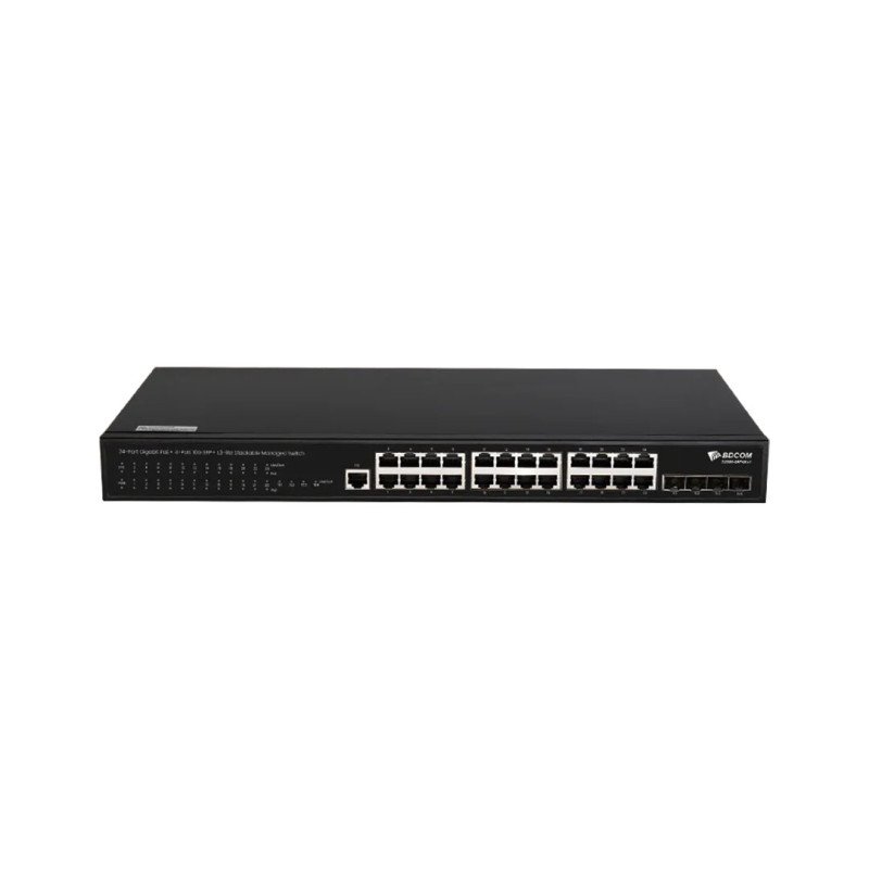 BDCOM S2900-24P4Xv1 24 Port Gigabit PoE Switch 4x 10G SFP+ L3 Lite Yönetilebilir
