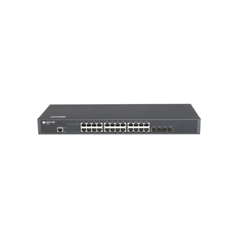 BDCOM S2900-24T4X-2AC 24 Port Gigabit Yönetilebilir L3 Lite Switch 4x 10G SFP+ Çift Güç Kaynaklı