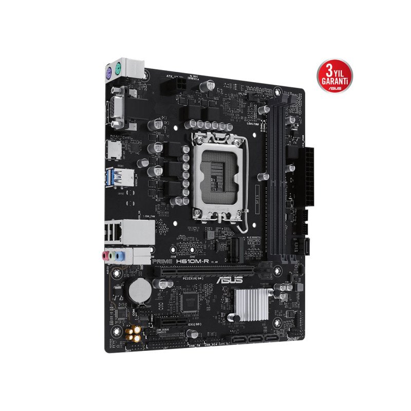 ASUS PRIME H610M-R-SI LGA1700 DDR5 mATX Anakart PCIe 4.0 M.2 HDMI DP VGA