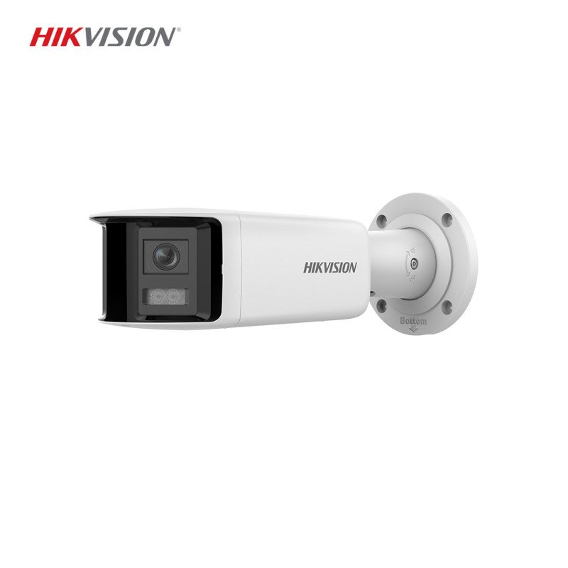 Hikvision DS-2CD2T46G2P-ISU/SL 4 MP Panoramik AcuSense Sabit Bullet IP Kamera – Geniş 180° Görüş Açısı, Darkfighter Düşük Işık Teknolojisi, İnsan ve Araç Algılama, Aktif Flaşör ve Sesli Alarm, IP67, İki Yönlü Ses