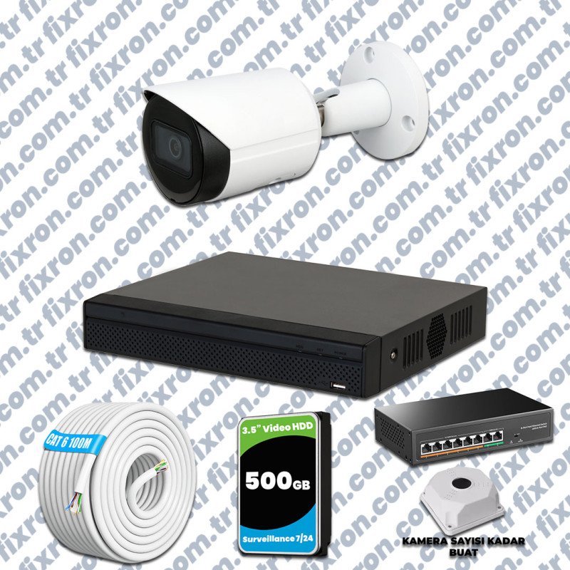 Dahua 1 Kameralı IP 1080P Gece Görüşlü Güvenlik Kamerası Mikrofonlu