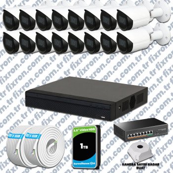 Dahua 16 Kameralı IP 1080P Gece Görüşlü Güvenlik Kamerası Mikrofonlu