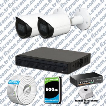 Dahua 2 Kameralı IP 1080P Gece Görüşlü Güvenlik Kamerası Mikrofonlu