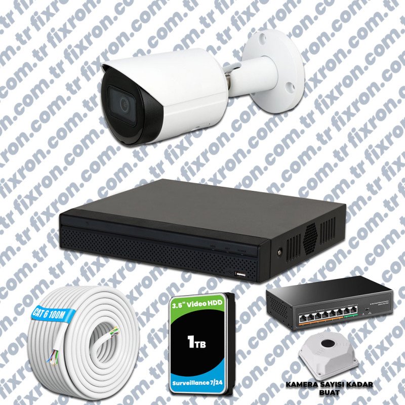 Dahua 1 Kameralı IP 1440P Gece Görüşlü Güvenlik Kamerası Mikrofonlu