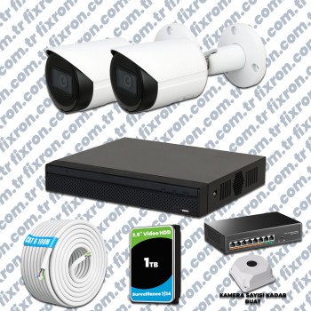 Dahua 2 Kameralı IP 1440P Gece Görüşlü Güvenlik Kamerası Mikrofonlu