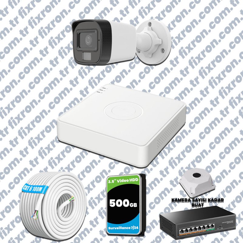 Hikvision 1 Kameralı IP Full HD Renkli Güvenlik Kamerası Mikrofonlu