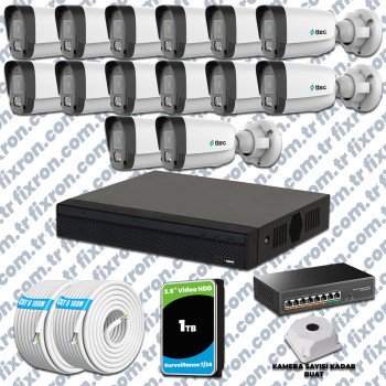 TTec 14 Kameralı 1080P Mikrofonlu IP Güvenlik Kamera Seti