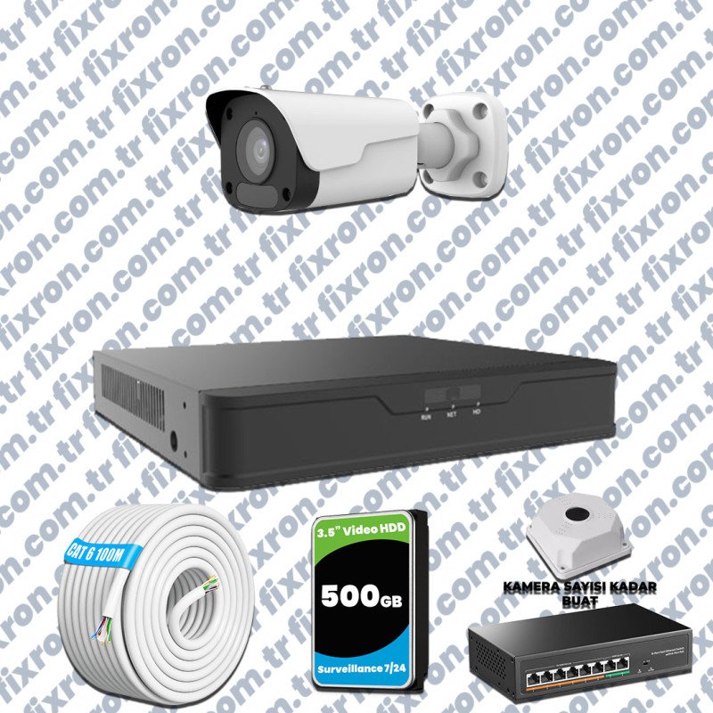 UNV 1 Kameralı IP Full HD Güvenlik Kamerası Seti