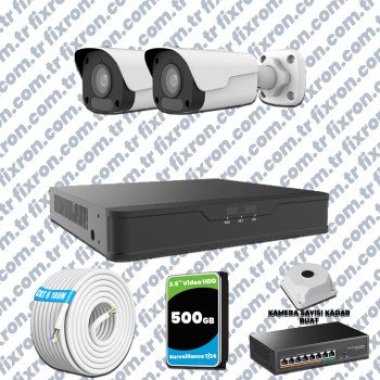 UNV 2 Kameralı IP Full HD Güvenlik Kamerası Seti